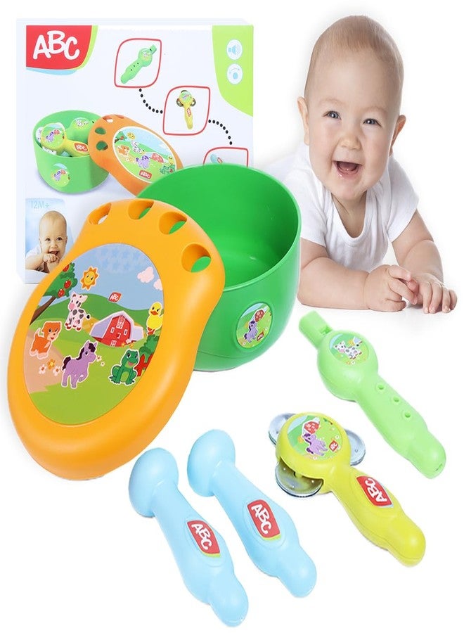 Simba ABC Rattle Set for Babies | Baby Instrumental Toys | Orchestra Set Baby Products | Drum Toys for Babies with 2 Sticks, Flute, Cymbals & Rattle | Musical Toys for Kids - BIS Approved - Image 1